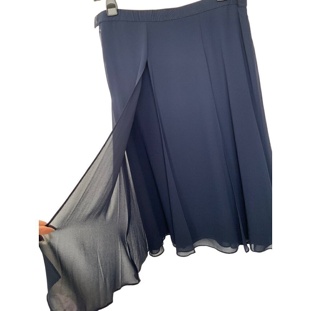 Jacques Vert skirt navy sheer panels overlay  size 10